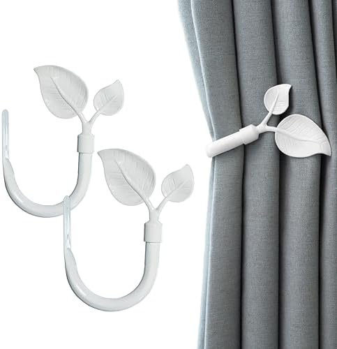 HIKMLK Leaf Shaped Curtain Tieback Holdbacks 2pcs, Handmade Metal Curtain Side by HIKMLK