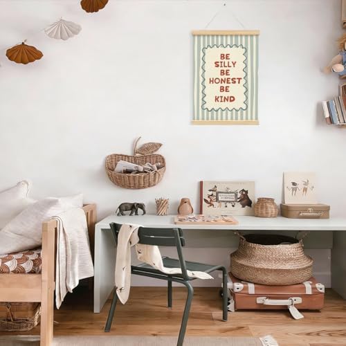Kids Room Decor, Boy Nursery Decor Boho Retro Classroom Framed Poster, Be Silly - Image 5