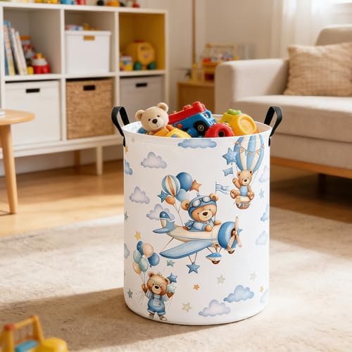 Foldable Waterproof Round Fabric Laundry Basket Home - Image 5