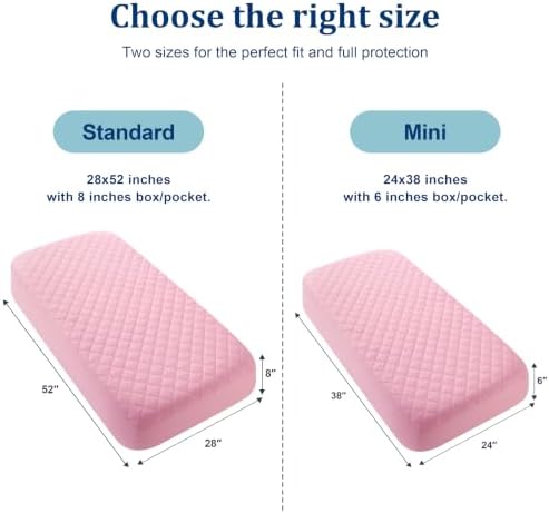 BEDSUM 2-Pack Waterproof Mini Crib Mattress Protector - Image 4