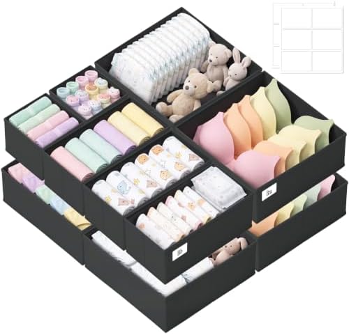 Drawer Organizer Storage for Clothes, 10 Pack by SIXDOVE
