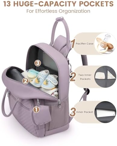 Pritent Diaper Bag Backpack, Baby Bag Backpack Baby Essentials - Image 5