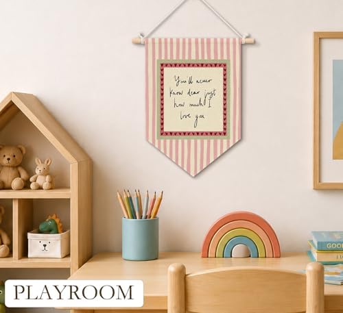 KDHTY Pink Girl Nursery Canvas Hanging Pennant Flag Banner, You'll Never Know - Image 5