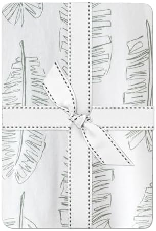 Butterblu Frankie Fitted Crib Sheet 100% Organic Cotton, Fern+Feather by Butterblu
