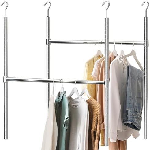 Simple Houseware Adjustable Closet Hanging Rod, Chrome by SimpleHouseware