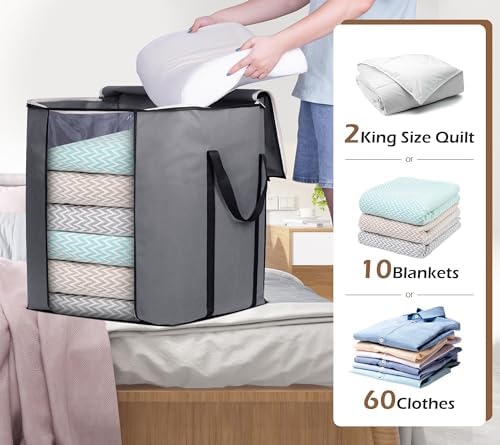 SLEEPING LAMB 120L Extra Large Blanket Storage Bags Breathable Clothes Storage - Image 3