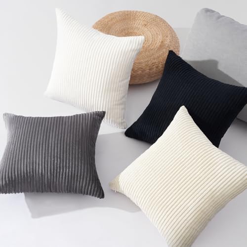 Topfinel Black and White Decorative Throw Pillow Covers, Soft Velvet Modern - Image 3
