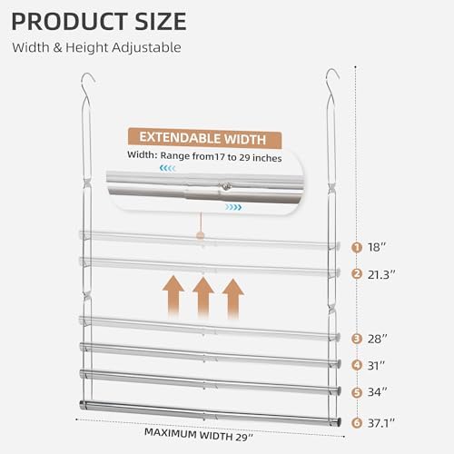 STORAGE MANIAC Hanging Closet Rod, Adjustable Width and Height Closet Hanging - Image 2