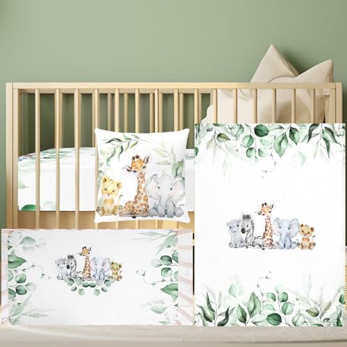 HunnmingRe Safari Animals Baby Crib Bedding Set by HunnmingRe
