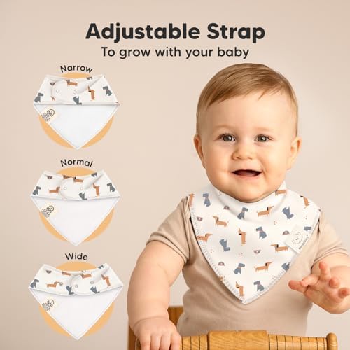 8pk Organic Baby Bandana Bibs for Drooling and Teething - Image 3