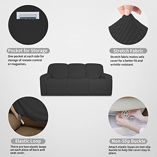 Easy-Going 100% Dual Waterproof Recliner Sofa Cover, 8-Pieces Stretch Relining - Image 5
