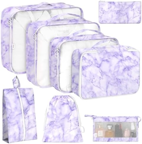 8 Set Packing Cubes for Travel, Luggage Packing Organizers Accessories Large by KPX