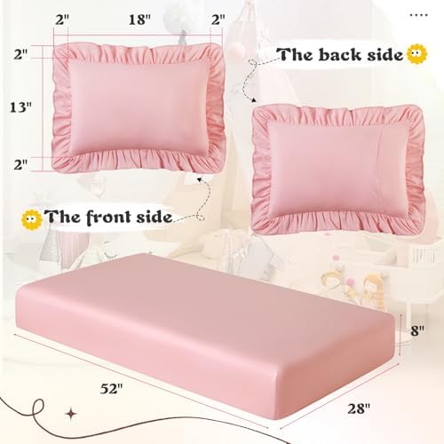 KKJIAF 3 Piece Light Pink Toddler Sheet Set - Image 5