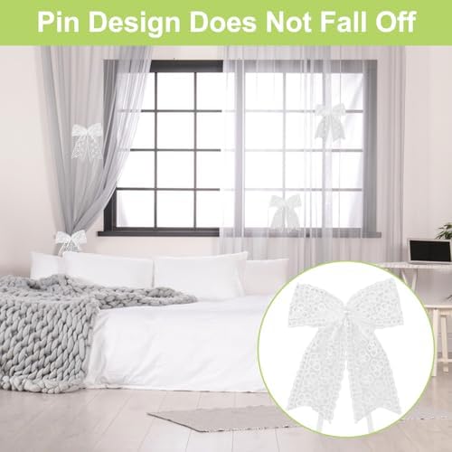 4Pcs Small Flower Bow Curtain Tiebacks, Elegant Bow Butterfly Curtain Tiebacks - Image 6