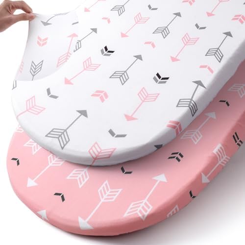 Stretch Fitted Bassinet Sheet Set BROLEX 2 Pack Cradle Sheets by BROLEX