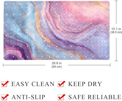 Bath Tub Shower Mat, Washable Bathtub Floor Mats, Suction Cups and Drain Holes - Image 4