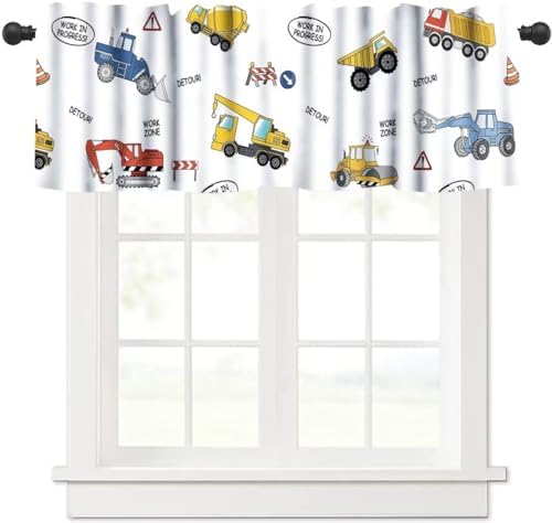 Construction Truck Valance Curtains by DDCBNS
