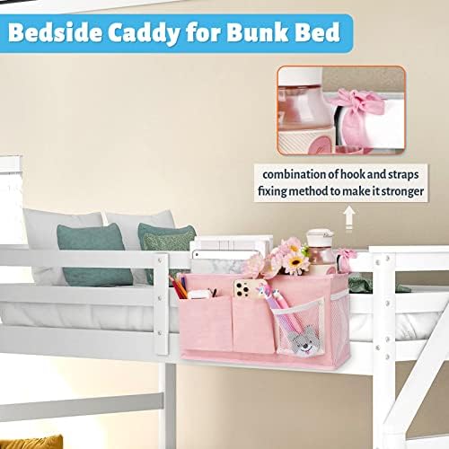 Bedside Caddy, Bedside Storage Bag Hanging Organizer - Image 3