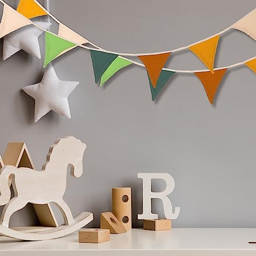Oudain 2 Pcs Pennant Banner Flags Nursery Garland Triangle, Retro Forest - Image 3