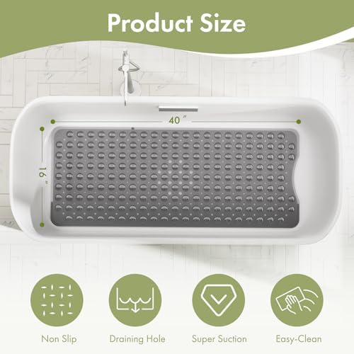 AmazerBath Shower Mat Non Slip 40 x 16 Inches, Shower Stall Mats - Image 4