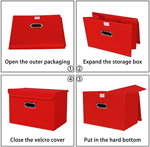 Linen Fabric Foldable Collapsible Storage Cube Bin Organizer Basket Fabric - Image 6