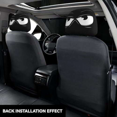 Cartoon Car Headrest Cover, Funny Eyes Style, 2 Pieces Set - Image 3