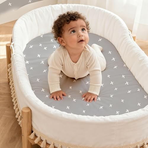 Baby Bassinet Sheets Girl Boy, 3 Pack Fitted Bassinet Sheet - Image 4
