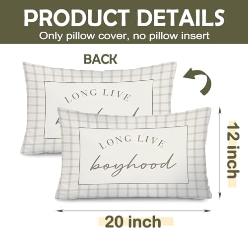 Long Live Boyhood Boy Nursery Decor 12x20 Pillow Cover - Image 5