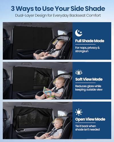Car Window Shades, 8 Strong Magnets Magnetic Side Window Sun Shade - Image 3