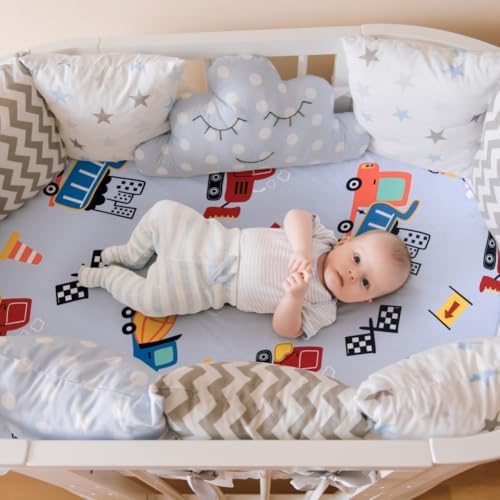 4 Pack Baby Boy Bassinet Sheets Set Soft Fitted Baby Boy Mattress Covers - Image 6