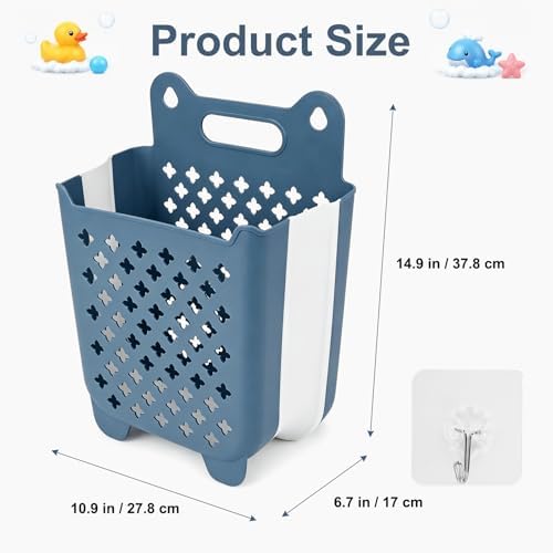 Bath Toy Bin, Stand Up Bath Toy Storage, Foldable Bath Toy Holder - Image 3