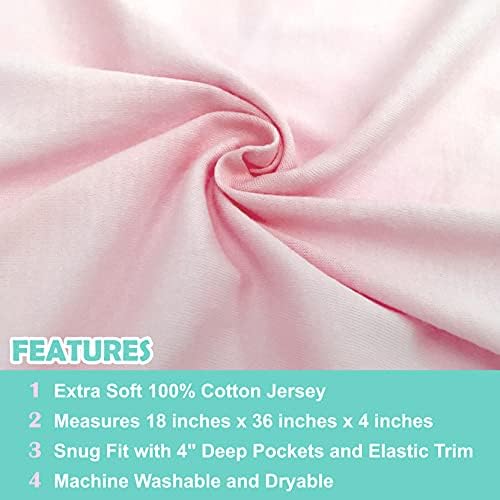 American Baby Company 2 Pack 100% Natural Cotton Fitted Cradle/Bassinet Sheets - Image 2