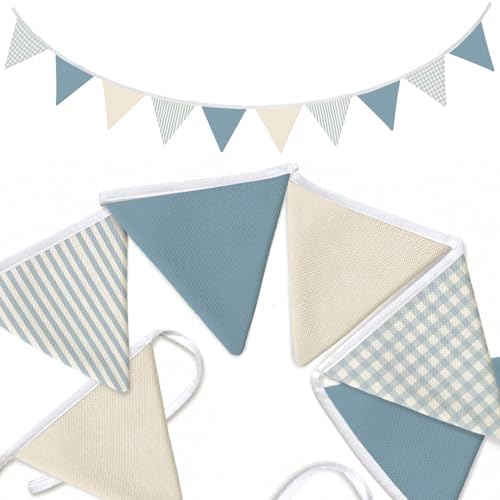 Boys Room Playroom Decor Blue Pennant Banner Flags 5.5Ft by Unknown
