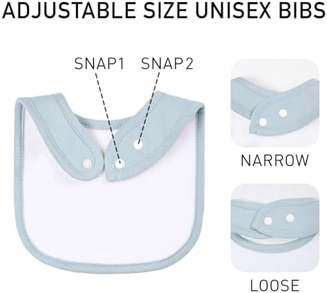10 Pack Cotton Snap Bibs for Baby Boy Girl, Super Soft Drool Bibs for Teething - Image 6