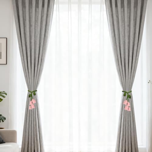 2 Pack Boho Handmade Flower Curtain Tiebacks Curtain Holdbacks - Image 2