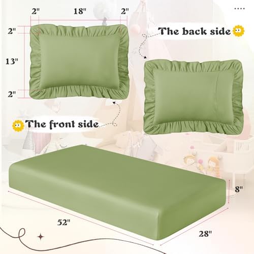KKJIAF 3 Piece Sage Green Toddler Sheet Set - Image 5