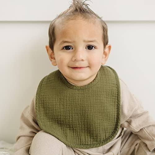 Konssy 8-Pack Muslin Baby Bibs, Adjustable Fit - Image 6