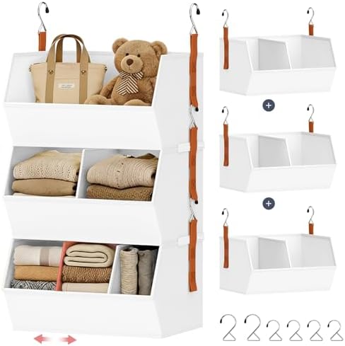 Hanging Closet Organizer Extra Large, Clothes Hanging Shelves by DiMJ