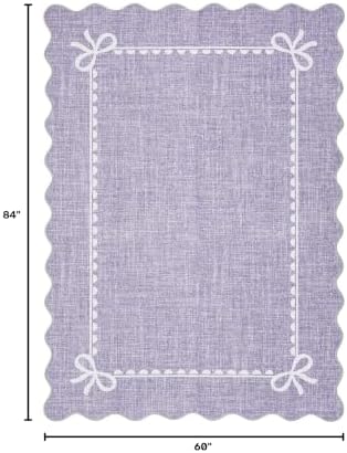 GarveeHome Scalloped Bow Rug 5x7 Washable Purple Rugs - Image 2