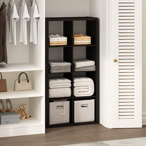 Furinno Cubic Extra Thick 8-Cube Closet Organizers and Storage, Dark Oak by Furinno-FitsYourSpaceFitsYourBudget