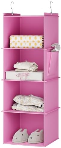 YOUDENOVA Hanging Closet Organizer and Storage, Light Pink by YOUDENOVA