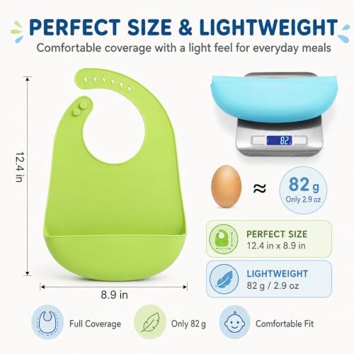 PandaEar 2-Pack Silicone Baby Bibs - Image 2