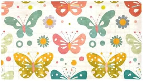 Bathtub Mat Non Slip 26.8x15.1In, Colorful Butterflies Bath Mat by Anna+Cowper