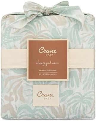 Crane Baby Changing Pad Cover, 100% Cotton Sateen Exterior Change Pad Cover - Image 7
