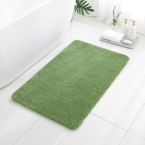 Polyester Bathroom Rug 24"x40" Hunter Green, Non-Slip Soft Bath Mat by Kildoss