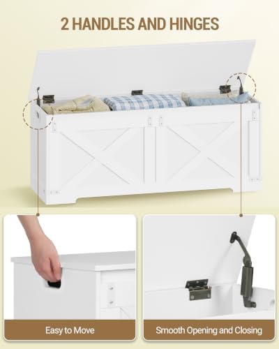 Hzuaneri 47" Modern Farmhouse Storage Chest and Bench | 59 Gal - Image 6