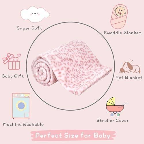 Yurhap Leopard Print Baby Blanket Fleece Baby Blankets - Image 7
