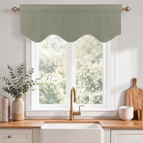 NICETOWN Greyish Green Valances 4 Panels - Image 5