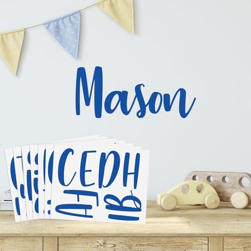 Boao Personalized Name Letter Wall Decal.Bold Handwritten, Dark Blue by Boao