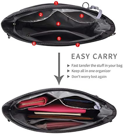 Vercord Expandable Nylon Handbag Purse Organizer Insert Liner Shaper Bag in Bag - Image 3